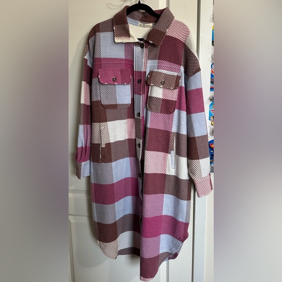 We the free plaid long ruby NWT! - Picture 2 of 7